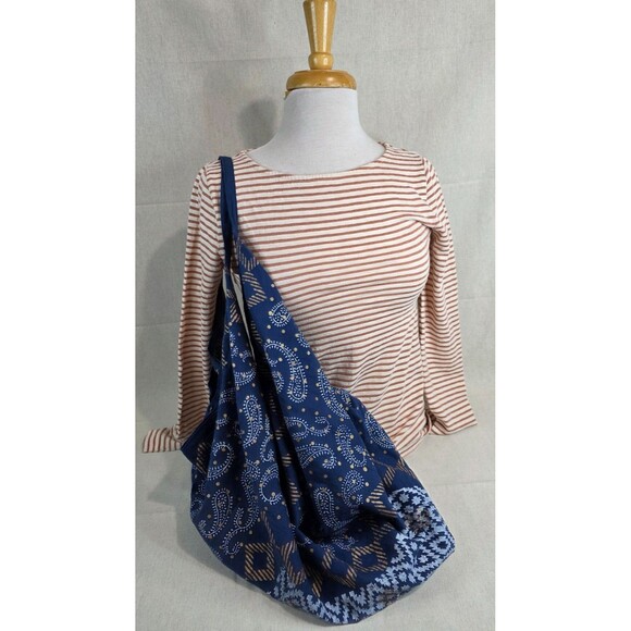 Ruggine Hippie Bohemian Ethnic Hobo Chic Yoga Shoulder Beach Bag Purse - Blue - Picture 6 of 10